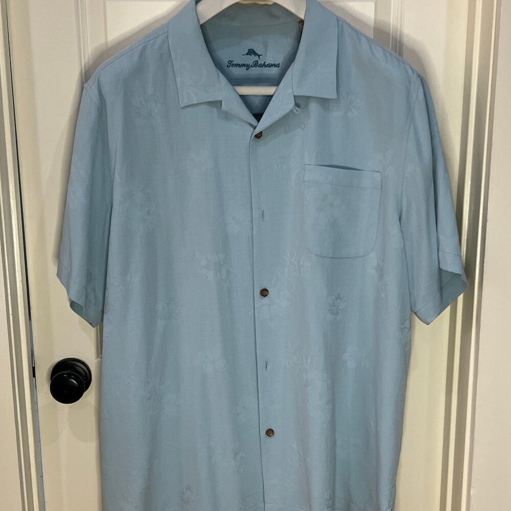 Tommy Bahama Camp Shirt - This Is How I Roll - XXL (Light Blue)